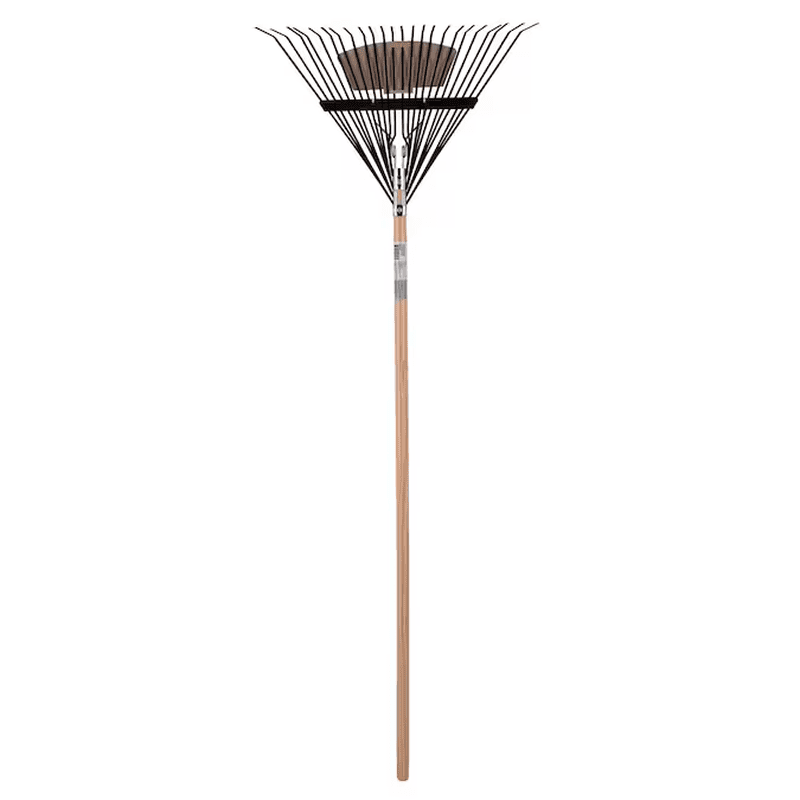 24-In Steel Leaf Rake with Wood Handle - Image 8