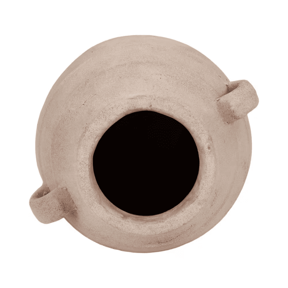 19 In. Red Ceramic round Weathered Decorative Vase - Image 9