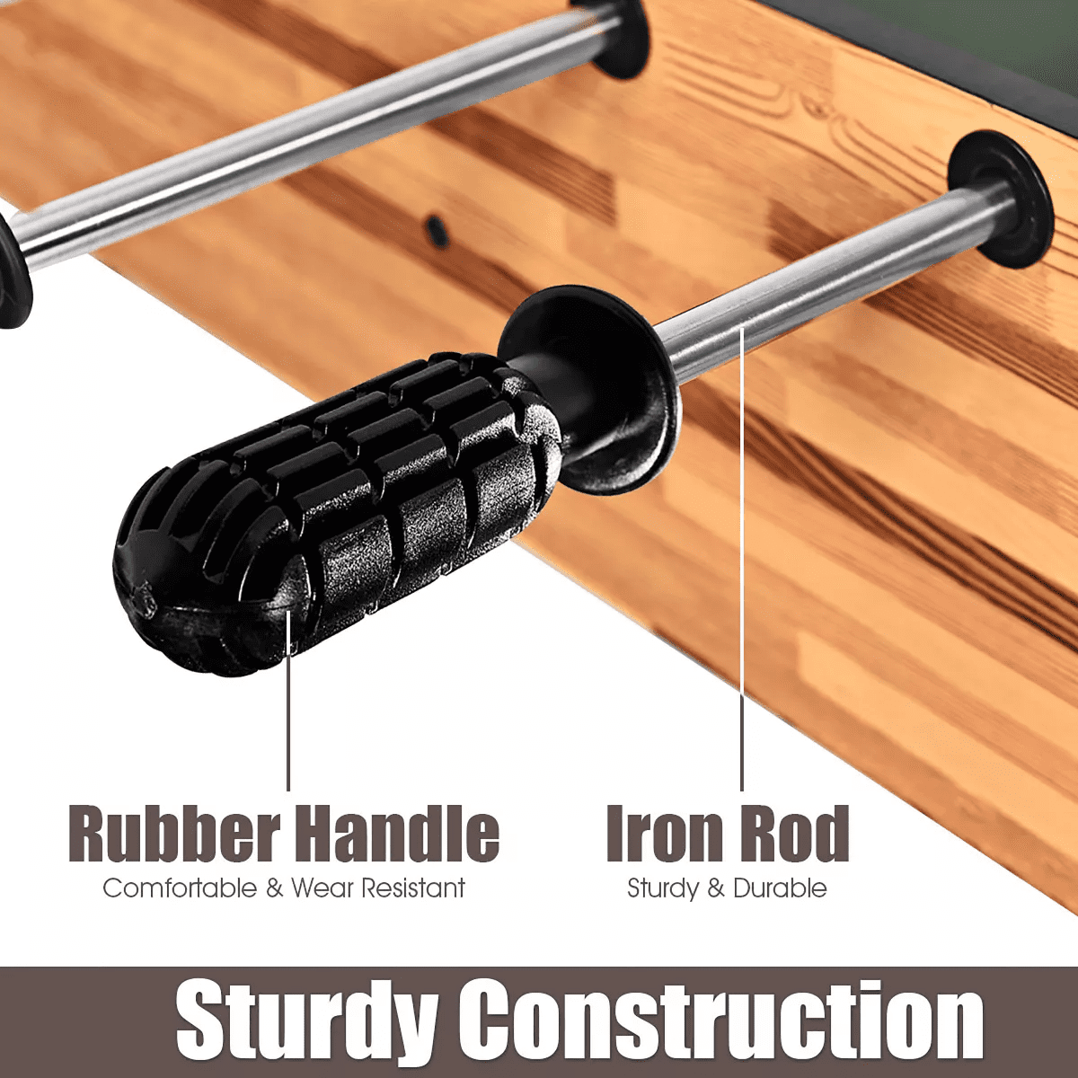 Costway 48'' 3-In-1 Multi Combo Game Table Foosball Soccer Billiards Pool Hockey for Kids - Image 8