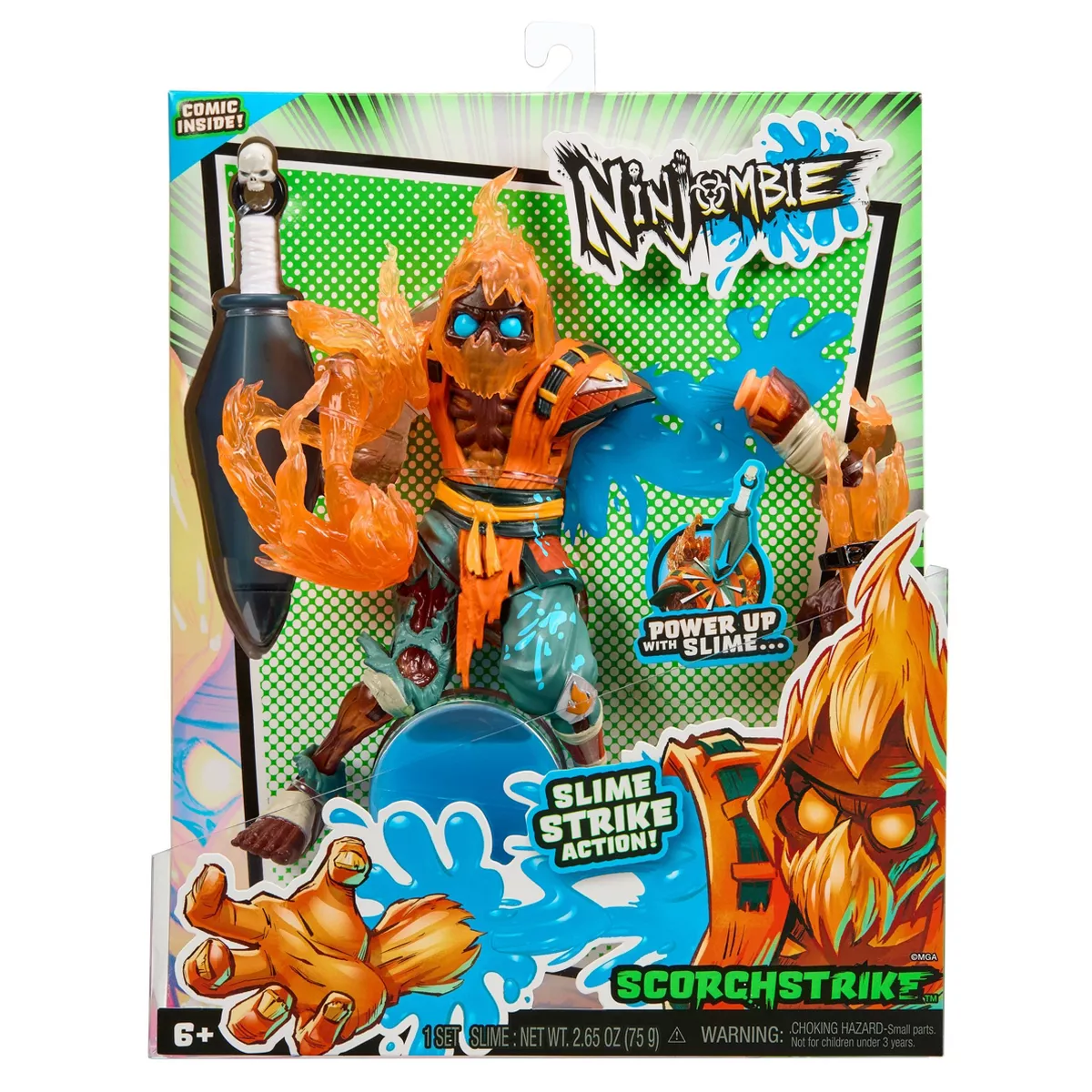 Ninjombie Action Figure - Scorchstrike, Ninja Zombie with Slime, Ages 3+ - Image 6