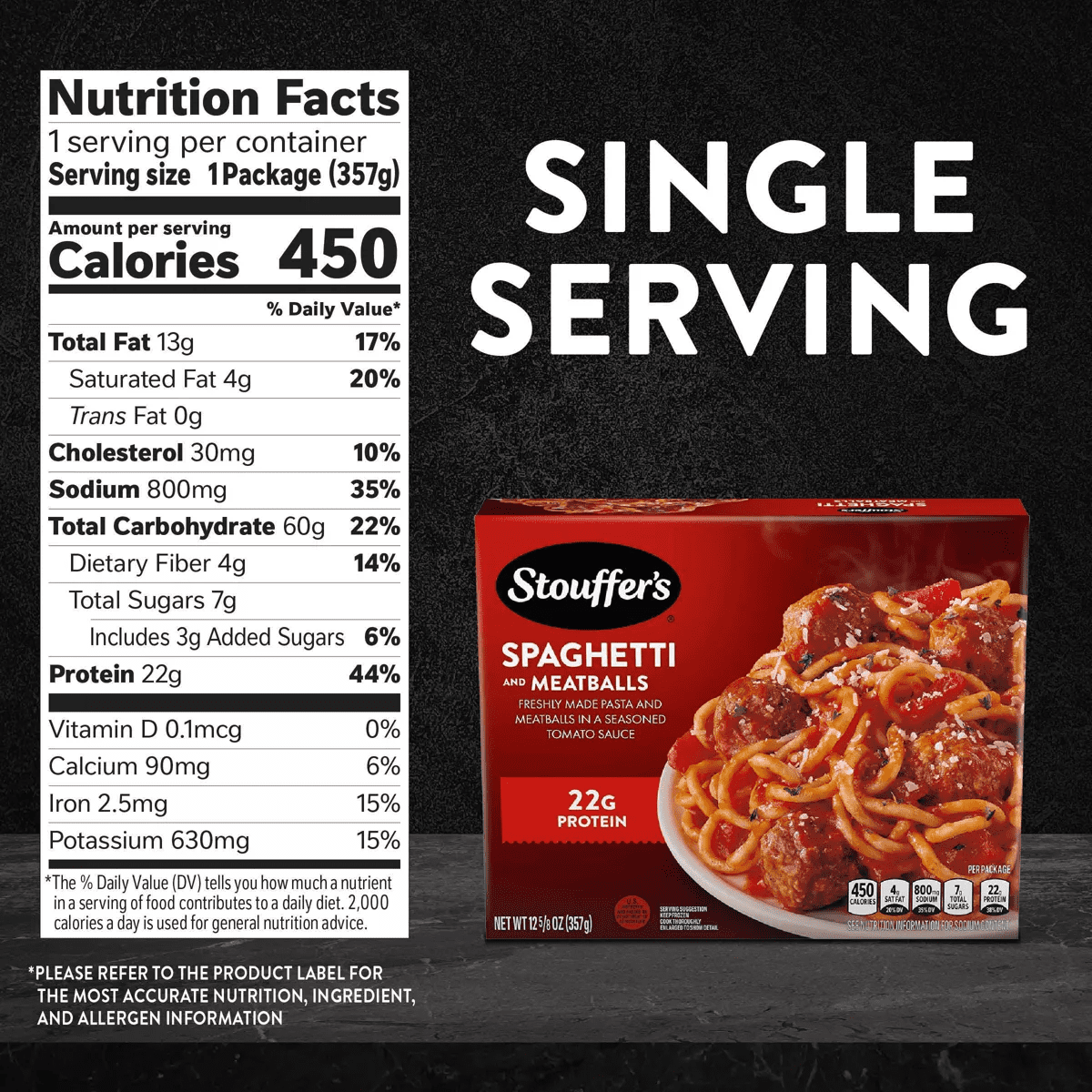 Stouffer'S Spaghetti with Meatballs Frozen Dinner - 12.625Oz - Image 7