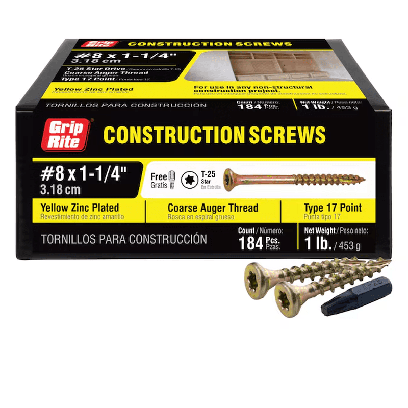 #9 X 3-In Yellow Zinc Interior Wood Screws ( 72 -Per Box ) - Image 5