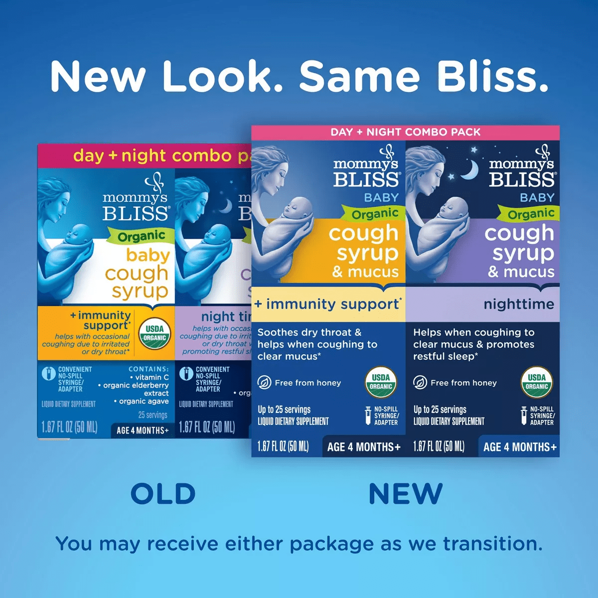 Mommy'S Bliss Organic Day & Night Baby Cough Syrup and Mucus Syrup Combo Pack - 1.67 Fl Oz/2Pk - Image 2