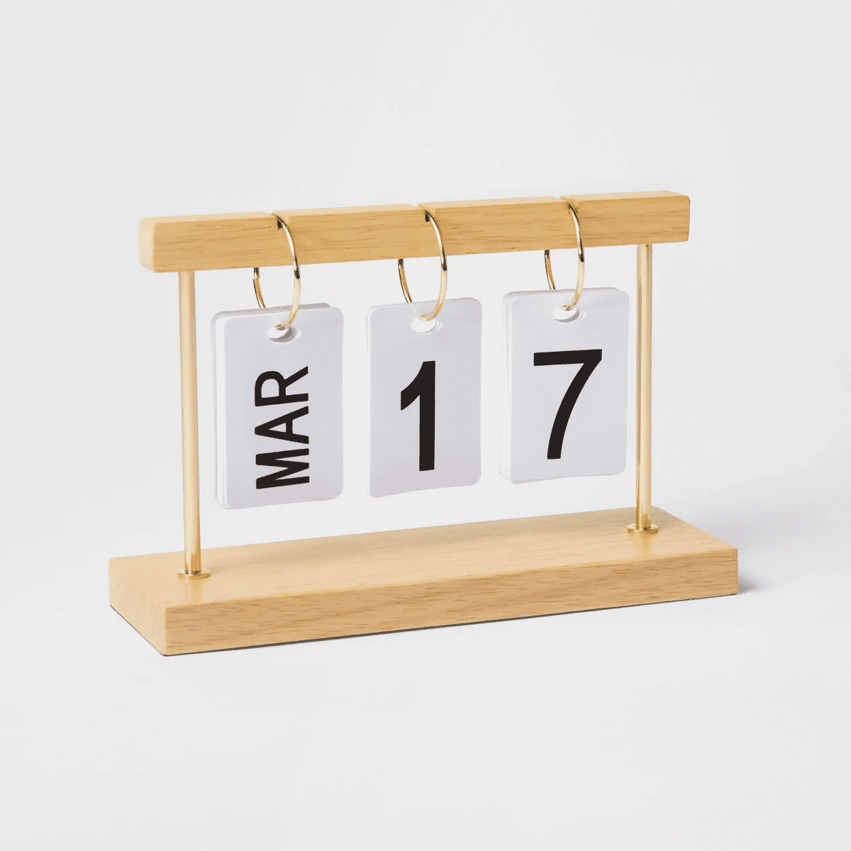 Rubber Wood Desk Calender Natural Wood - Threshold™: Office Supplies Desk Organizer, Brown Rubberwood, 7.5" Width