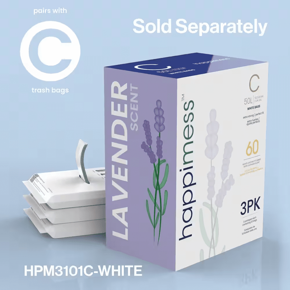 13.2 Gal. Lavender Scented Drawstring Trash Can Liner, White (60-Count, 3-Packs of 20 Liners) - Image 8