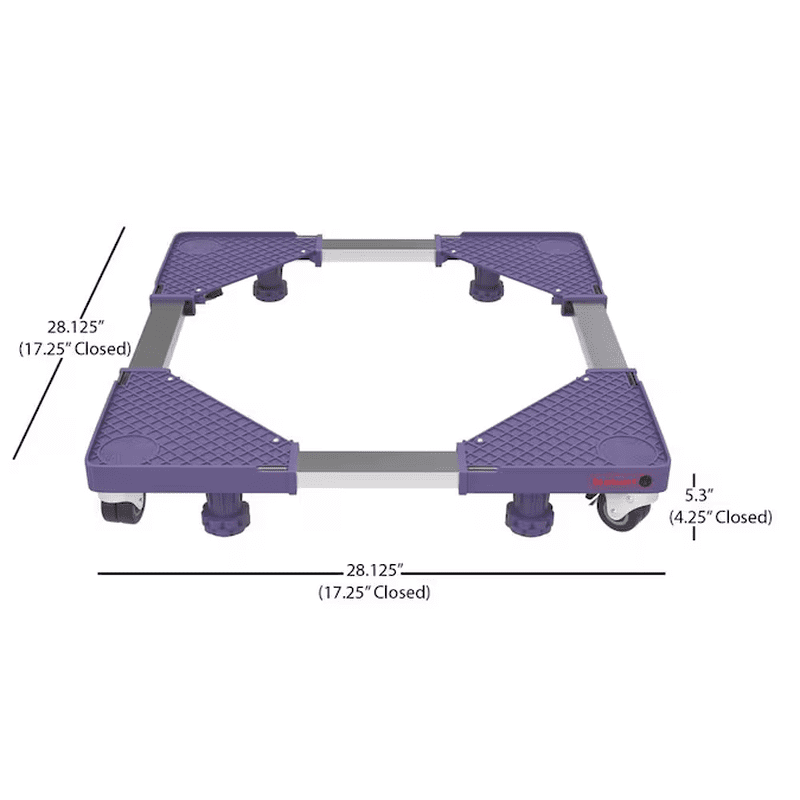 1100-Lbs. Capacity 4 -Wheel Purple Steel Furniture Dolly - Image 4
