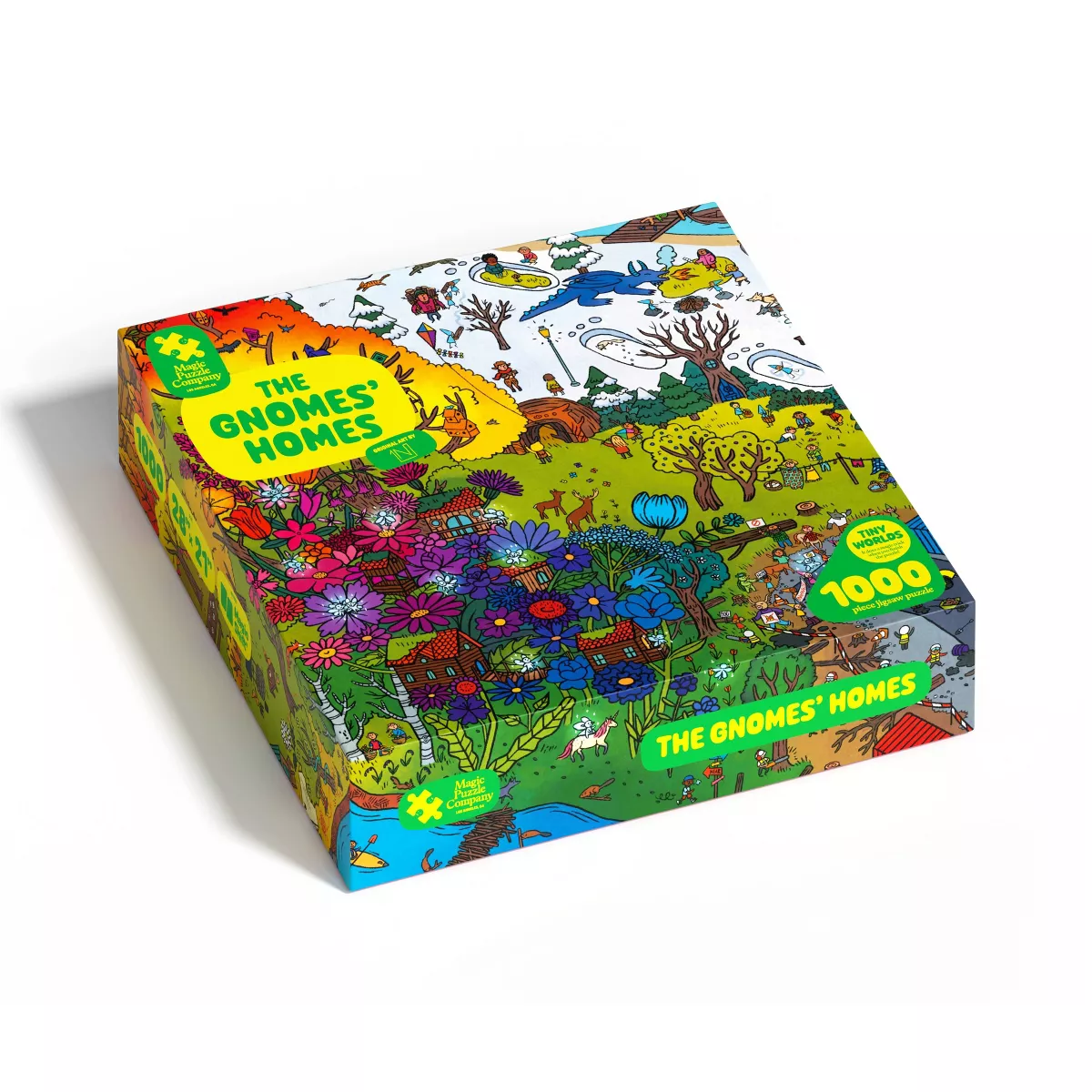 Magic Puzzle Company the Gnomes Homes Jigsaw Puzzle - 1000Pc: Collage Theme, Enhances Memory & Fine Motor Skills