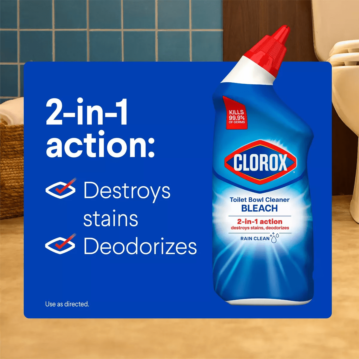 Clorox Rain Clean Toilet Bowl Cleaner with Bleach - 24Oz/2Ct - Image 4
