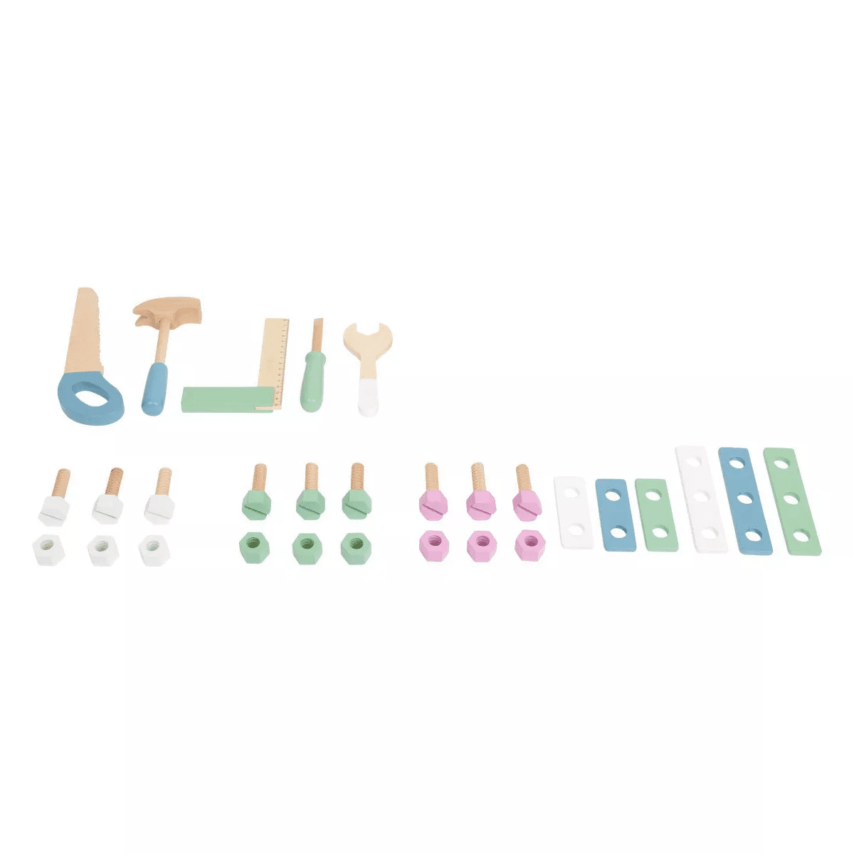 Small Foot Wooden Toys Premium Nordic Workbench: Includes 30 Pieces, Educational Toy Tools & Accessories - Image 2