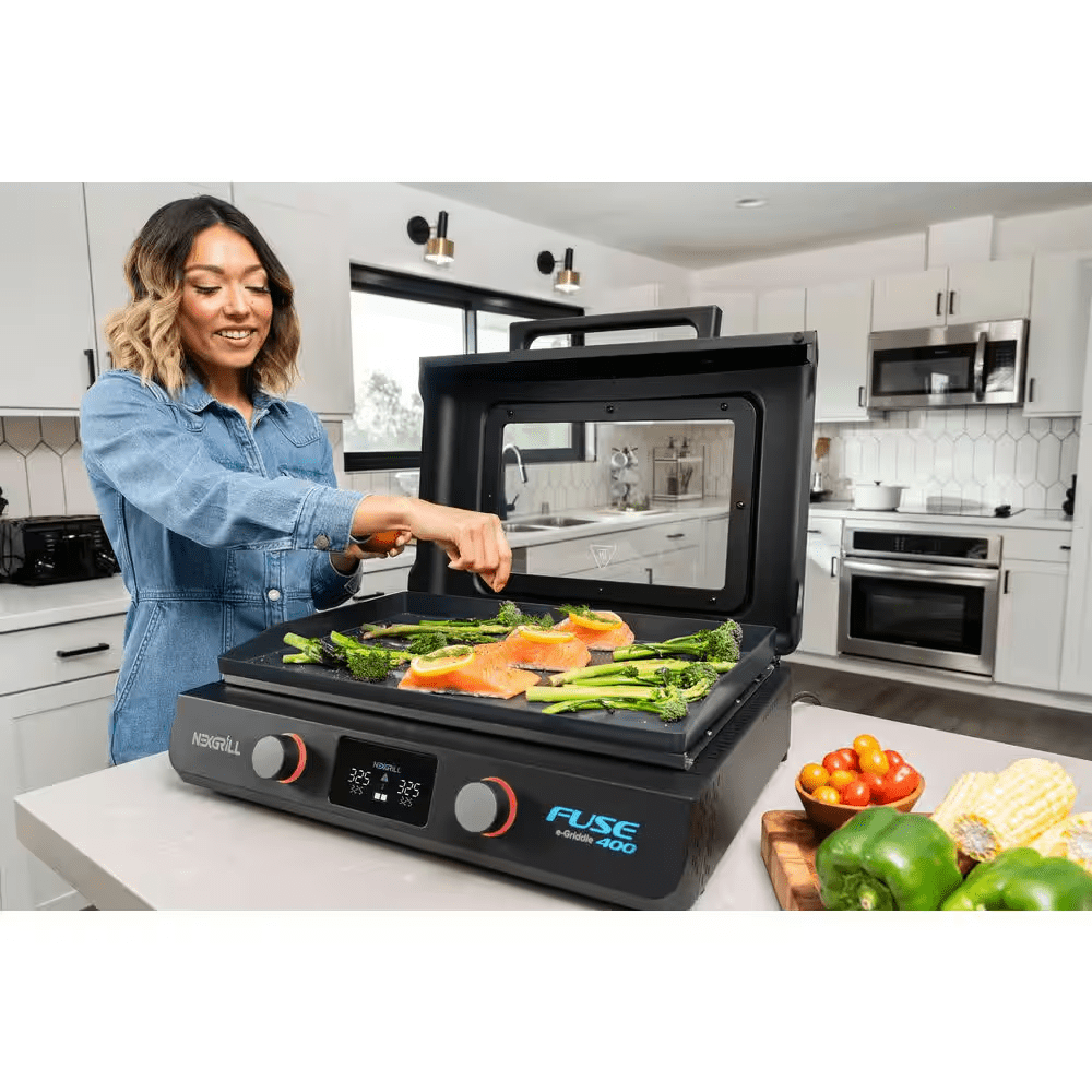 Fuse 400 22 In. Tabletop Electric Grill Griddle in Black - Image 14