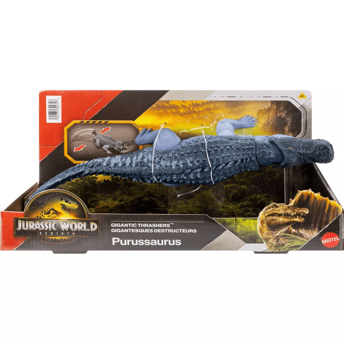 Jurassic World Rebirth Gigantic Thrashers Purussaurus Dinosaur Figure Toy, Tail Activated Attack - Image 6