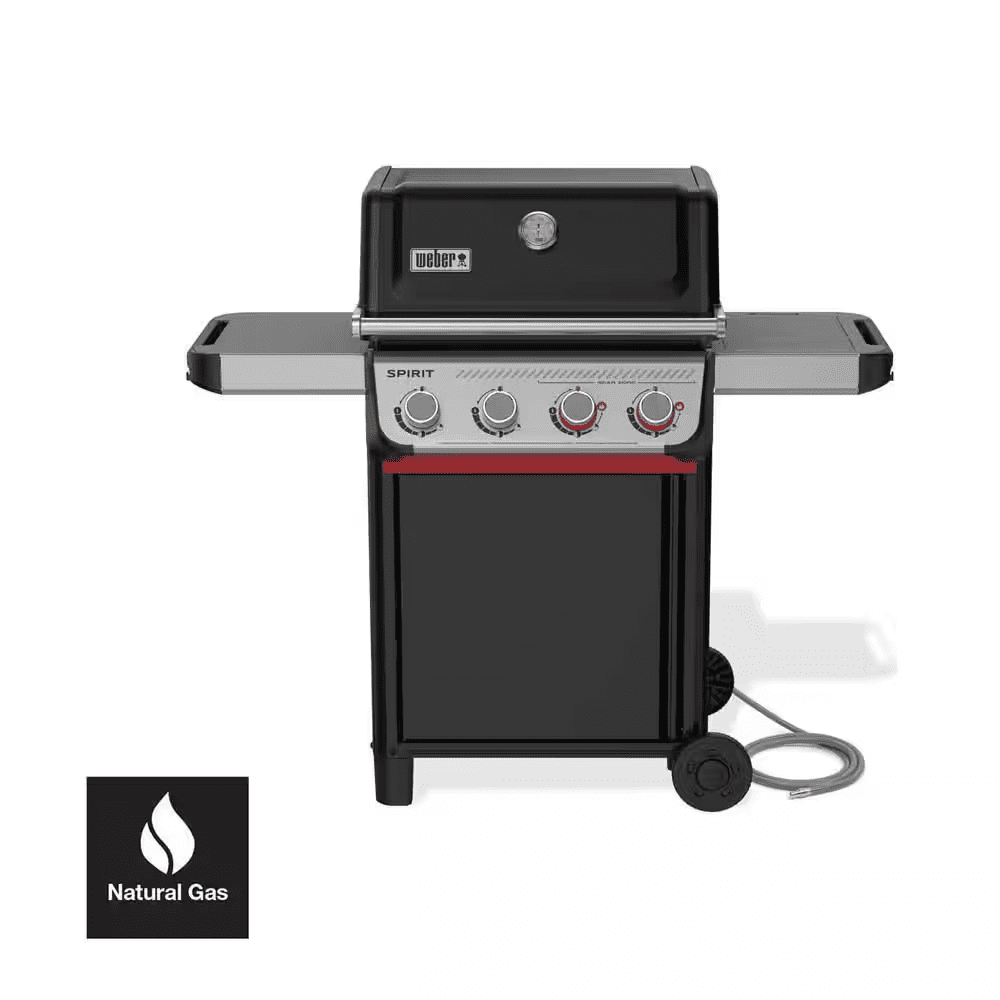 Spirit SB-E-425 4-Burner Natural Gas Grill in Black with Powerful Boost Burners