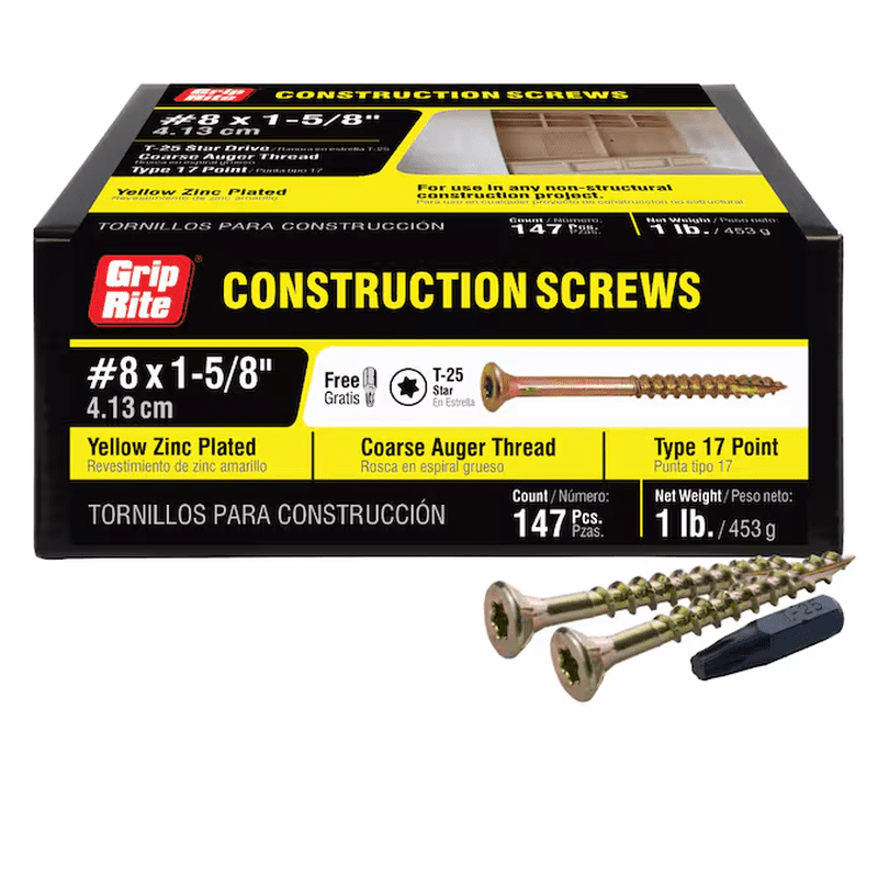 #9 X 3-In Yellow Zinc Interior Wood Screws ( 72 -Per Box ) - Image 6