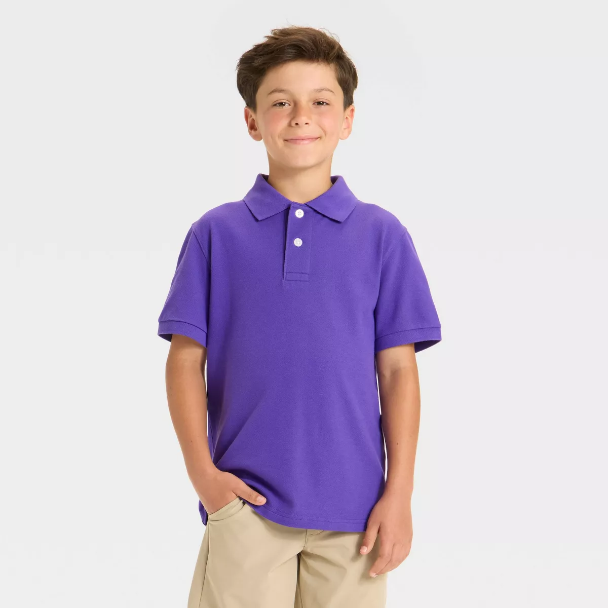 Boys' Short Sleeve Pique Uniform Polo Shirt - Cat & Jack™ - Image 8