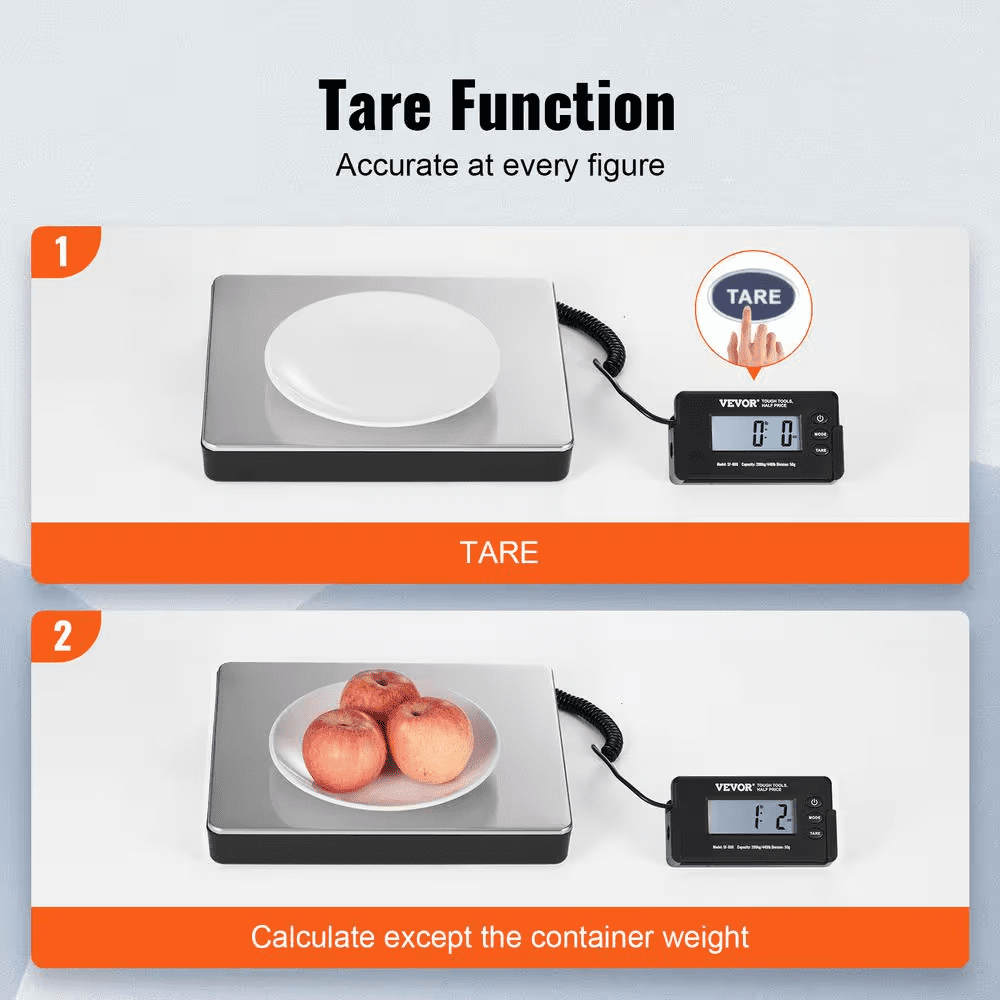 Digital Shipping Scale 440 Lbs. LCD Screen Package Food Scale with Timer, Tare Function for Home Wired Connection - Image 7