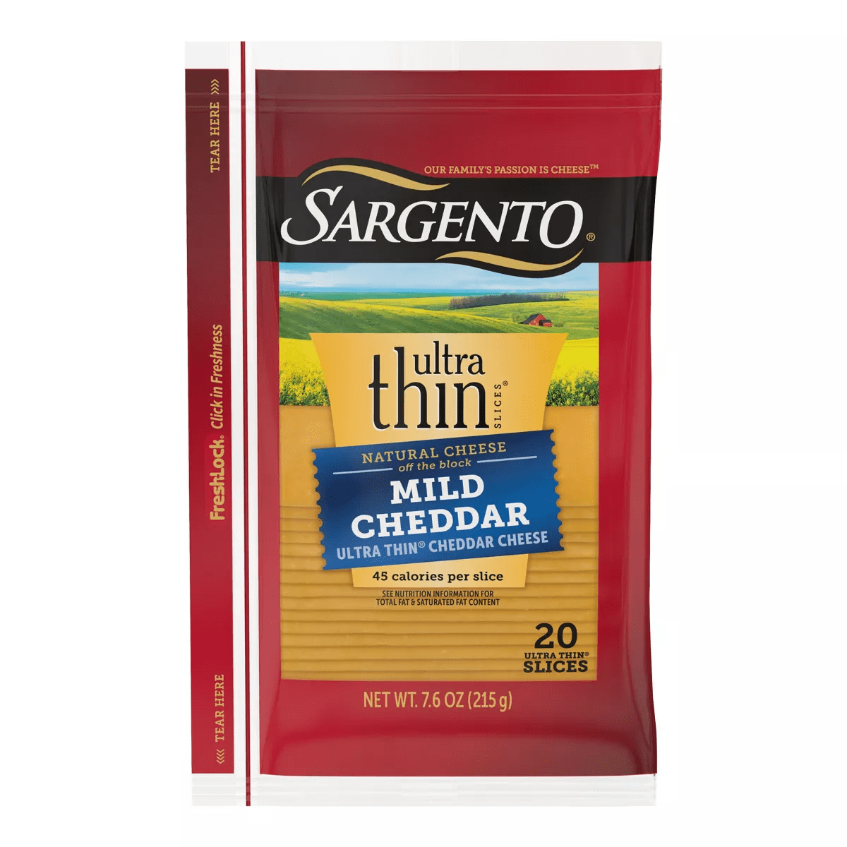 Sargento Ultra Thin Natural Cheddar Cheese Slices - 7.6Oz/20 Slices