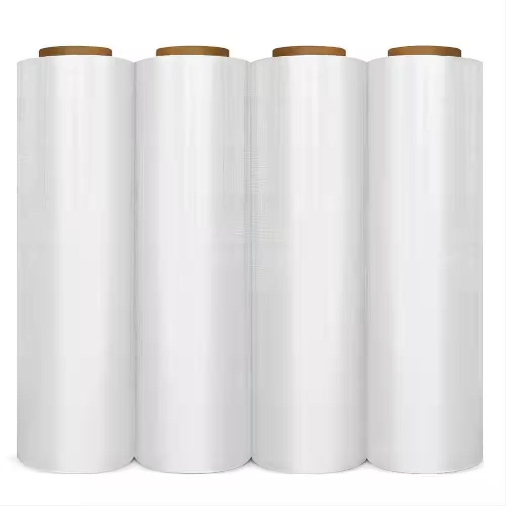 18 In. W X 1500 Ft. L 80 Gauge Pallet Wrap Stretch Wrap Hand Shrink Wrap (4-Roll), for Packaging
