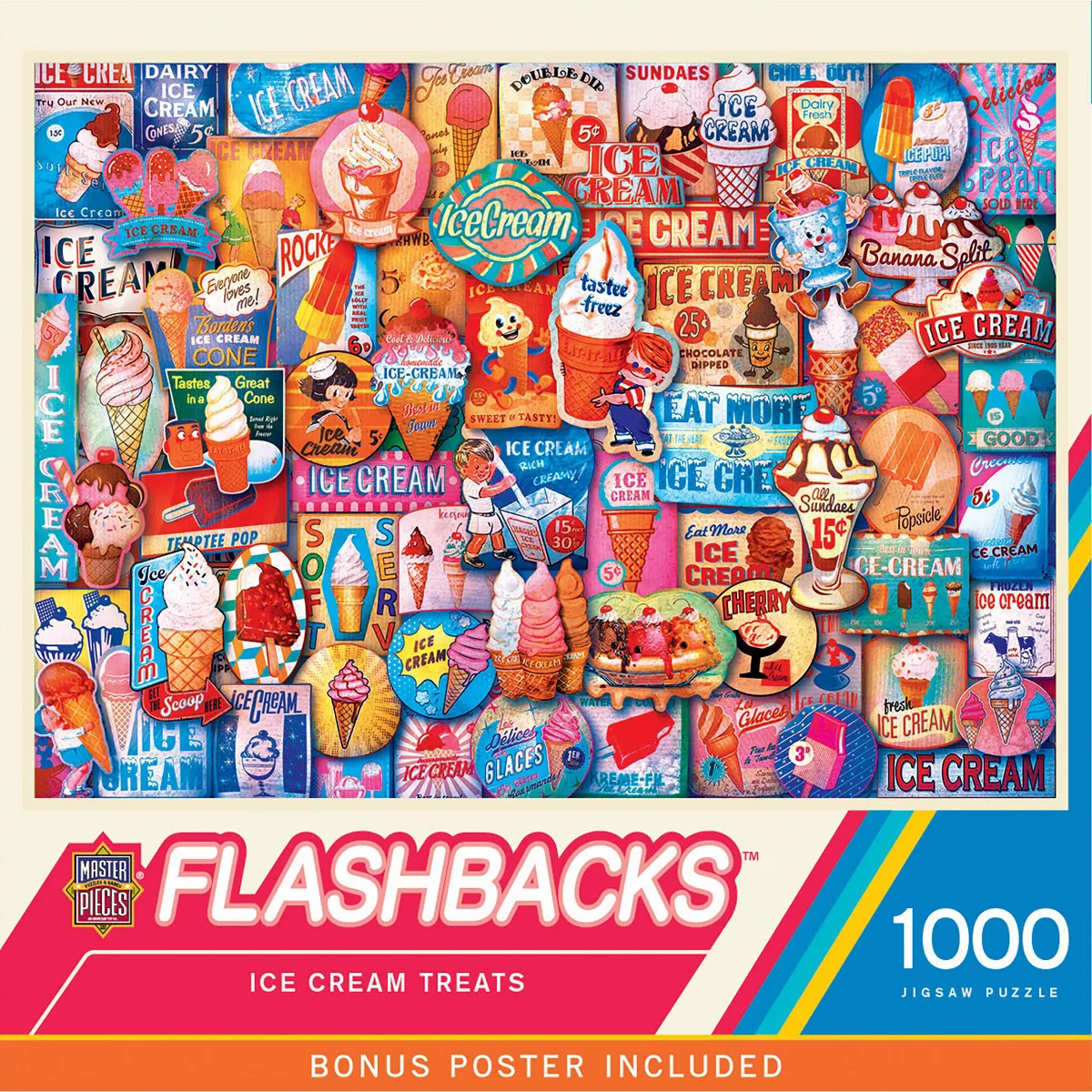 Masterpieces 1000 Piece Jigsaw Puzzle - Ice Cream Treats - 19.25"X26.75"