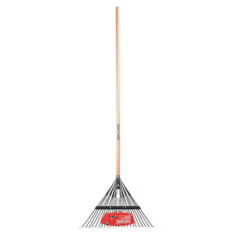 24-In Steel Leaf Rake with Wood Handle