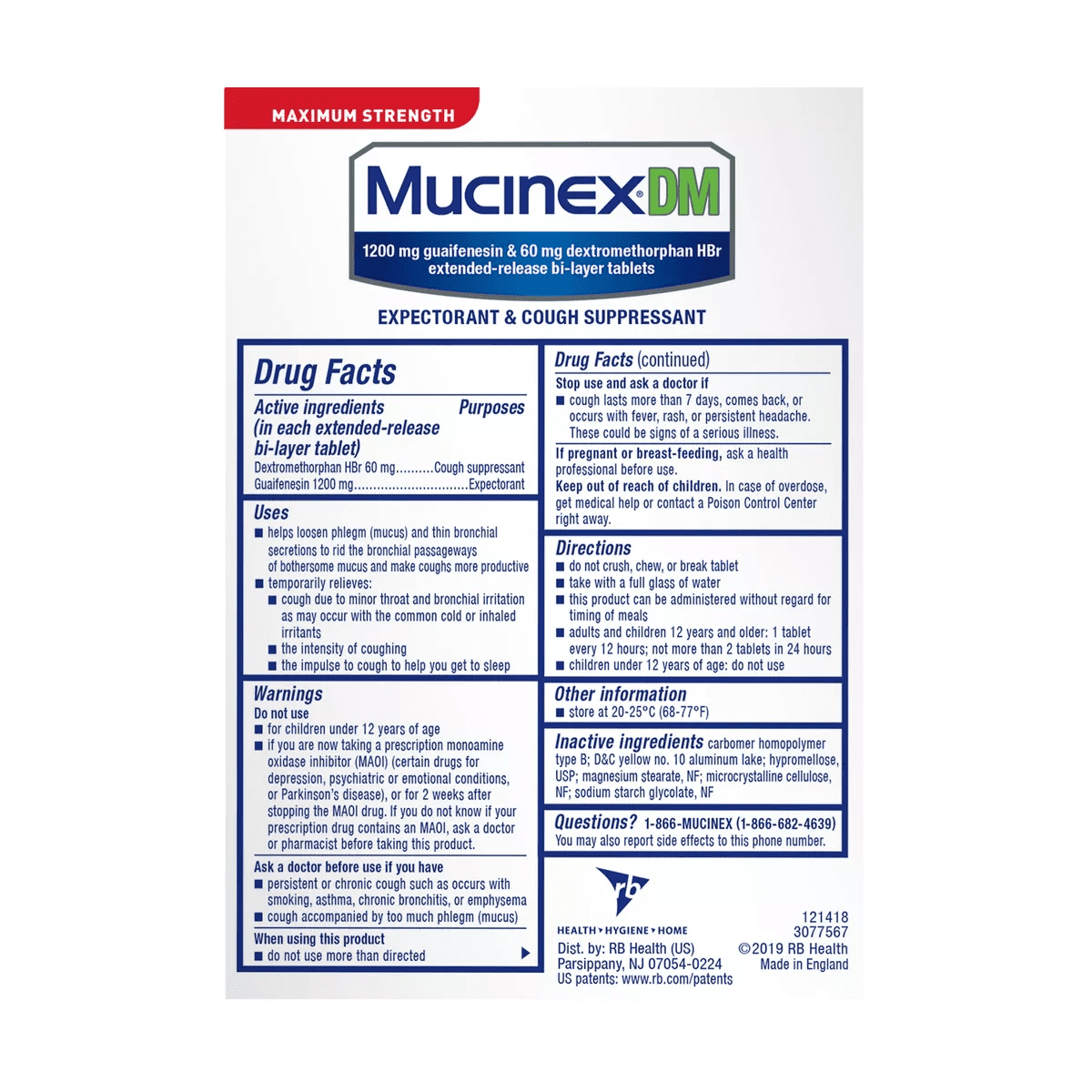 Mucinex DM Max Strength 12 Hour Cough Medicine - Tablets - Image 9