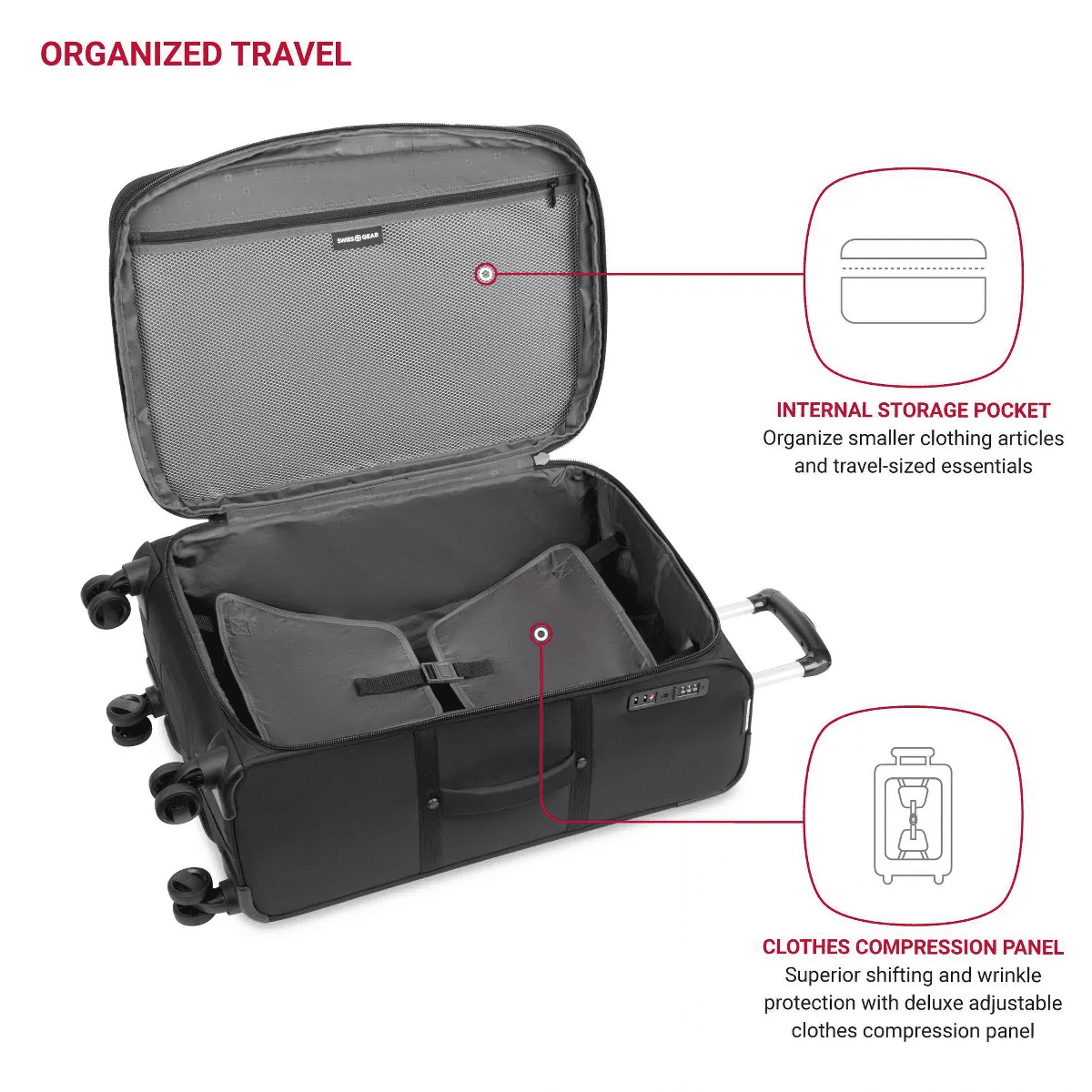 SWISSGEAR Zurich Softside Medium Checked Suitcase - Image 4