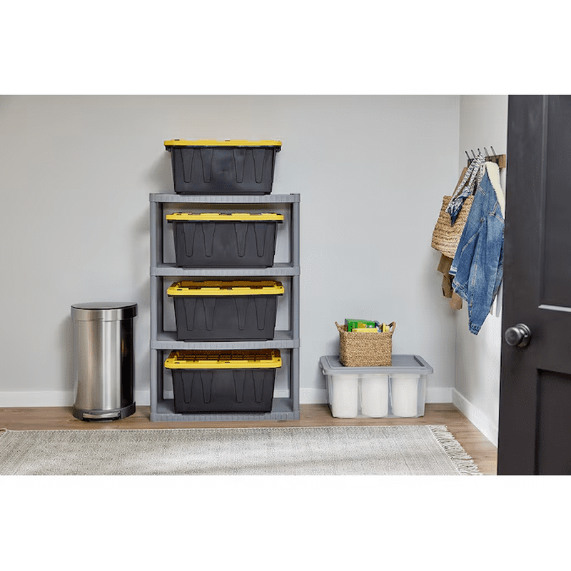 4 -Tier Gray Plastic Utility Shelving Unit with Solid Shelves ( 34.75-In W X 15.06-In D X 52.625-In H ) - Image 8