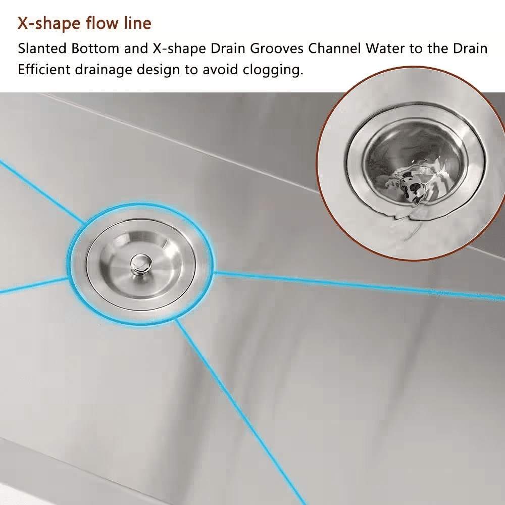 Stainless Steel 33 In. 2-Hole Single Bowl Drop-In Kitchen Sink with Bottom Grid and Basket Strainer - Image 6