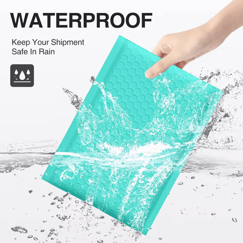 10.5 X 16 In. Poly Bubble Mailers Teal 25 Pack Padded Envelopes Opaque Self Seal Waterproof Shipping Bags - Image 4