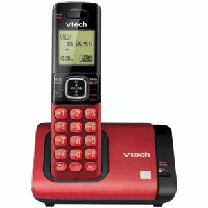 Vtech® 1-Handset DECT 6.0 Expandable Cordless Phone System for Landline, Caller Id/Call Waiting and Backlit Keypad/Display, CS6719-16 in Red