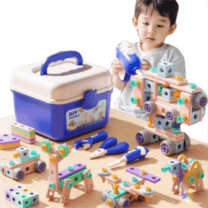 160PCS Kids Tool Set Toys,Stem Educational Construction Building Toy with Screw Assembly&Electric Drill,Creative Engineering Building Toys and Portable Toolbox for 3-6Year