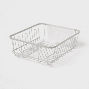 Small Steel Dish Drainer Brushed Nickel - Brightroom™: Freestanding Dish Drying Rack with Utensil Holder