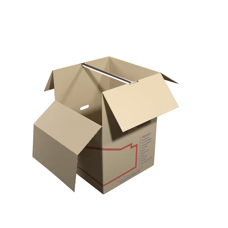 24.4-In W X 35.8-In H X 24.8-In D with Metal Bar Large Cardboard Wardrobe Moving Box with Handle Holes - Image 6
