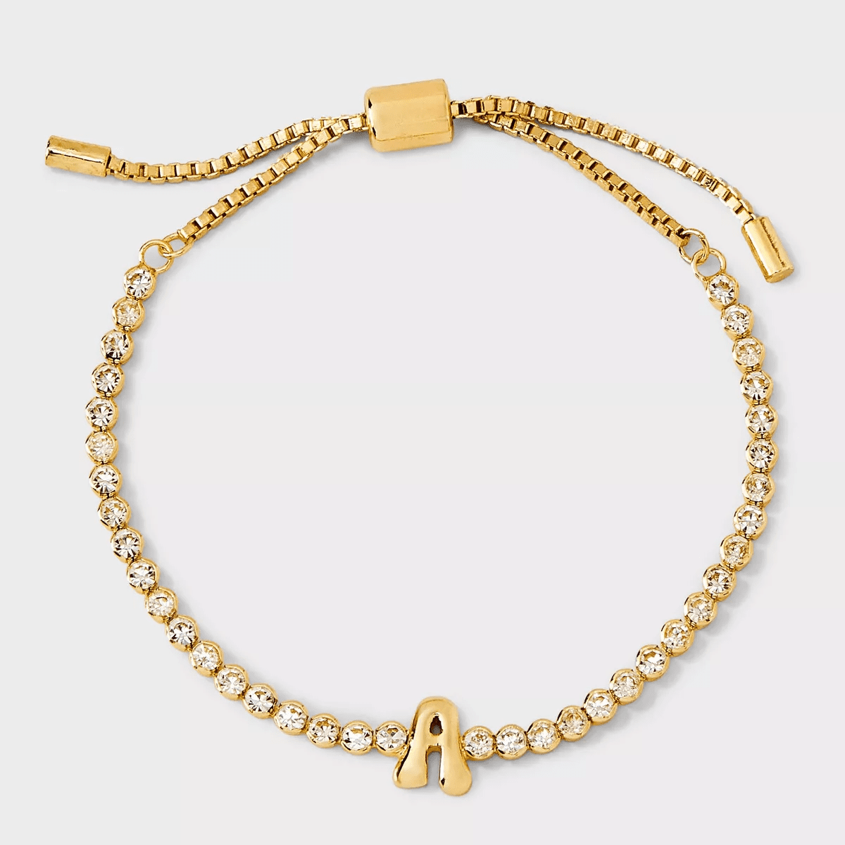 SUGARFIX by Baublebar Crystal Initial Chain Bracelet - Gold - Image 2