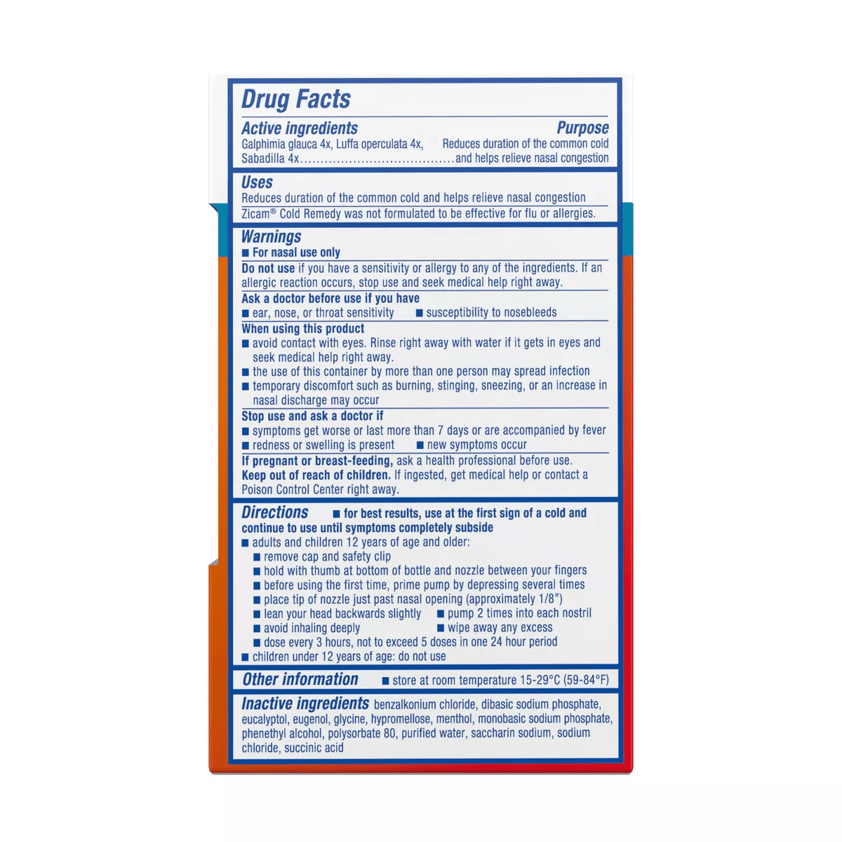 Zicam Cold Remedy Cold Shortening No-Drip Zinc-Free Nasal Spray - 0.5Oz - Image 2