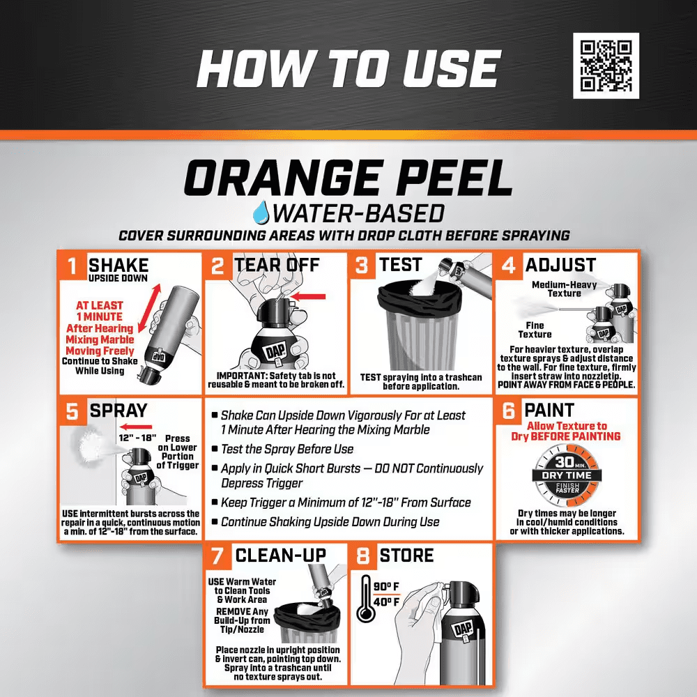 Spray Texture 20 Oz. Orange Peel Water Based Wall Texture Quick Repair (6-Pack) - Image 3