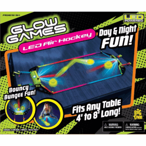 Glow Games Table Air Hockey: LED Light Battery-Powered, Ages 5+, 2 Players