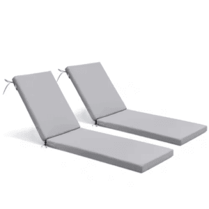 20.9 In. X 71.8 In. Outdoor Chaise Lounge Cushion in Light Gray (2-Pack)