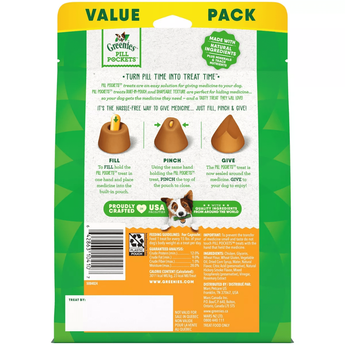 Greenies Chewy Dog Treats Pill Pockets Chicken Capsule Size - Image 3