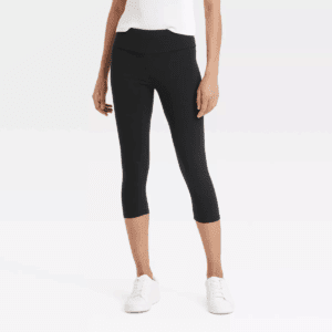 Women'S High Rise Cotton Capri Leggings - a New Day Black