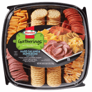 Hormel Gatherings Hard Salami, Pepperoni, Cheese & Crackers Charcuterie Party Tray - 28Oz