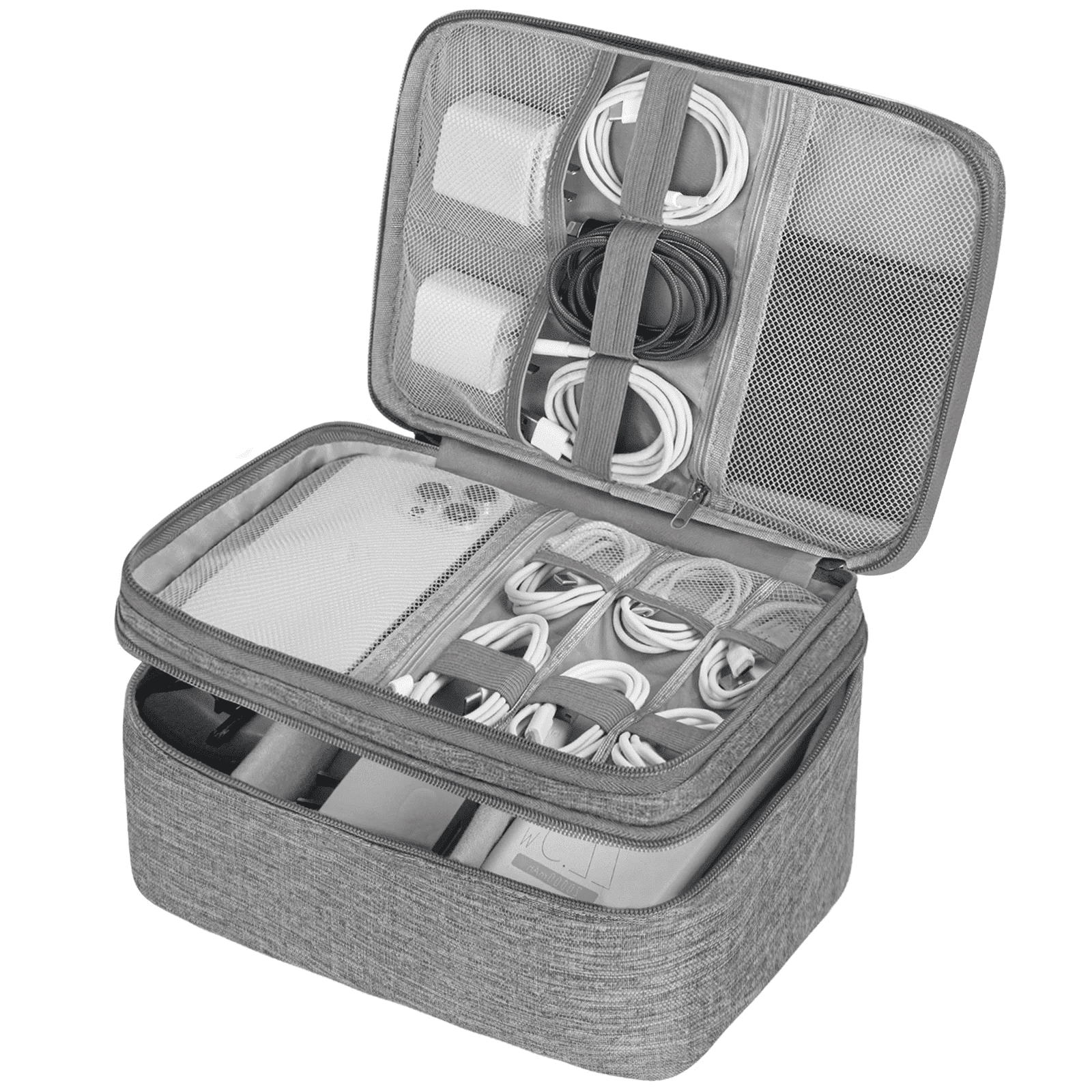 Cable Organizer Bag, Small Electronics Organizer Bag, Travel Storage Case with Handle for Phone Cord Electronics Accessories, Carrying Tech Bag, Powerbank, Hard Drive, Cables Adapter, Makeup Brush