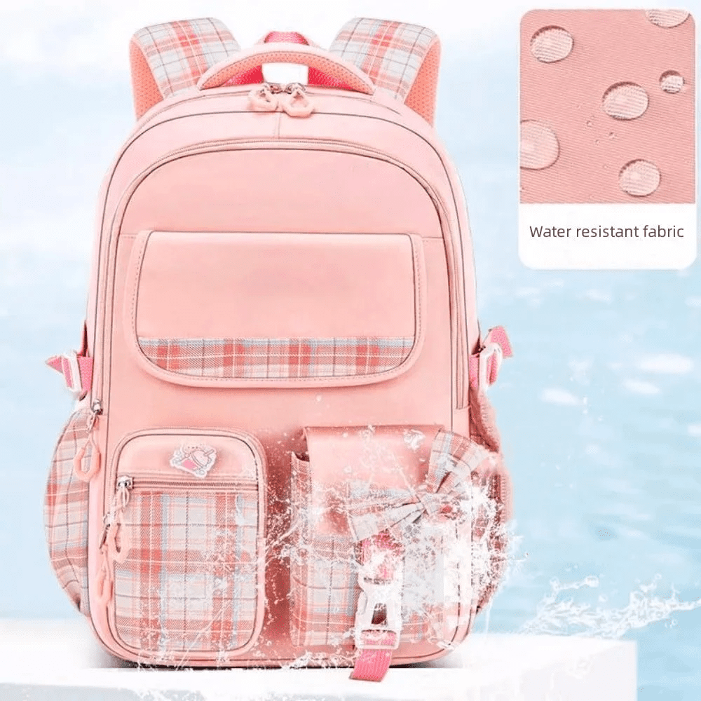 Girls School Backpacks,Fashion School Bag for Kids Teens,30L Waterproof Students Bookbags for Elementary Middle,Pink - Image 6