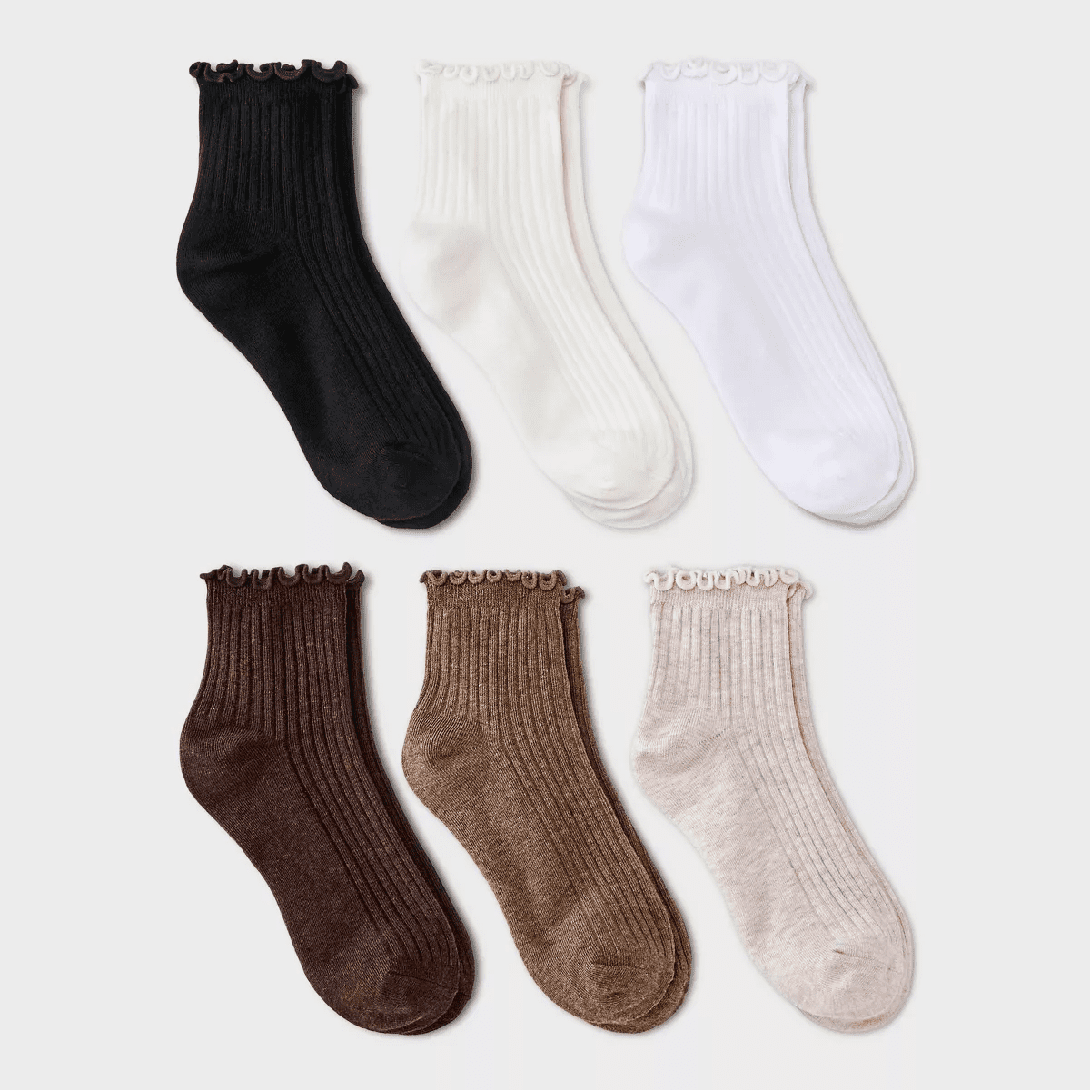 Women'S Lettuce Edge 6Pk Ankle Socks - a New Day 4-10 - Image 3