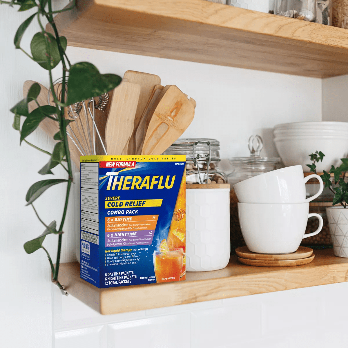 Theraflu Multi-Symptom Severe Cold Relief Day & Night Powder - Honey Lemon​ - 12Ct - Image 8