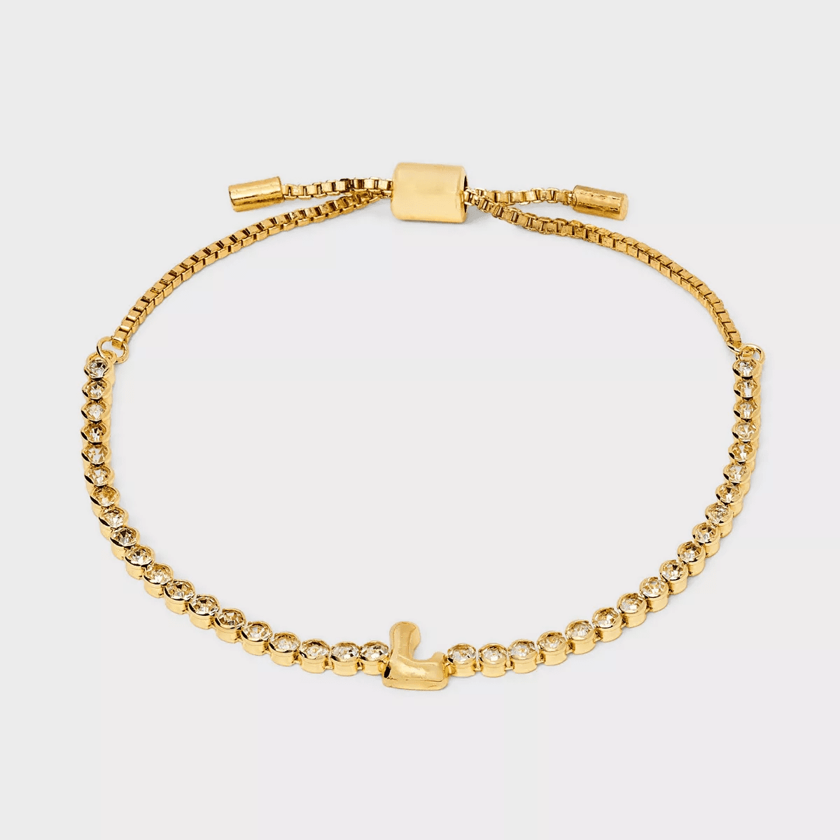 SUGARFIX by Baublebar Crystal Initial Chain Bracelet - Gold - Image 8