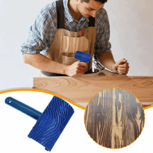 Wood Grain Tool Roller - Wood Grain Tool for Painting, Imitation Wood Grain Tool, Hand Pull Construction Tool for Wall Brushing with Rubber Wood Grain Device