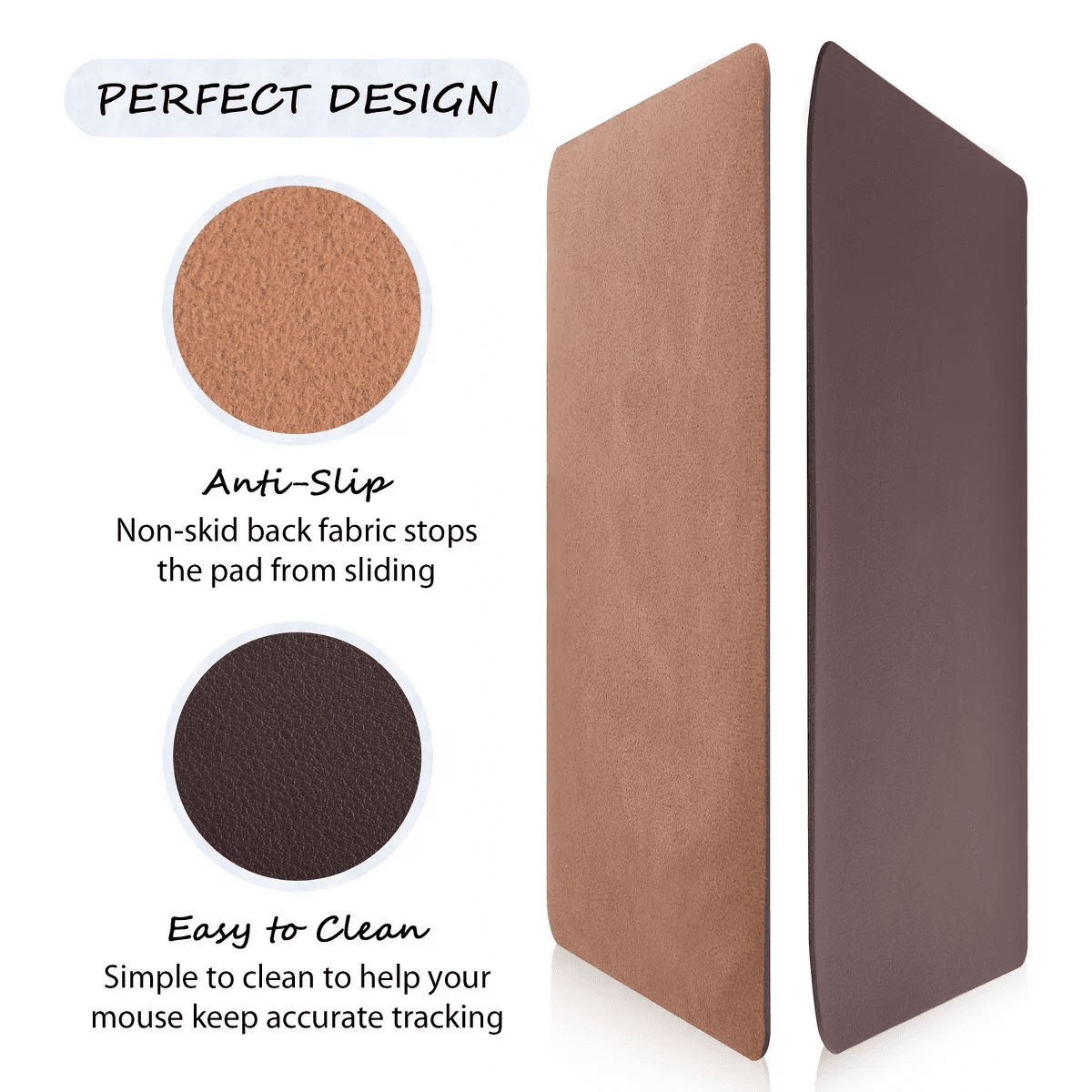 Insten Leather Mouse Pad - Anti-Slip Mat for Wired/Wireless Gaming Computer Mouse - Image 5