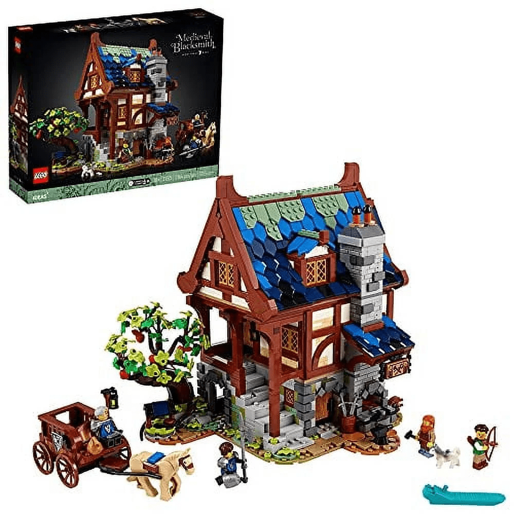 Ideas Medieval Blacksmith Interlocking Block Building Set, 2164 Count