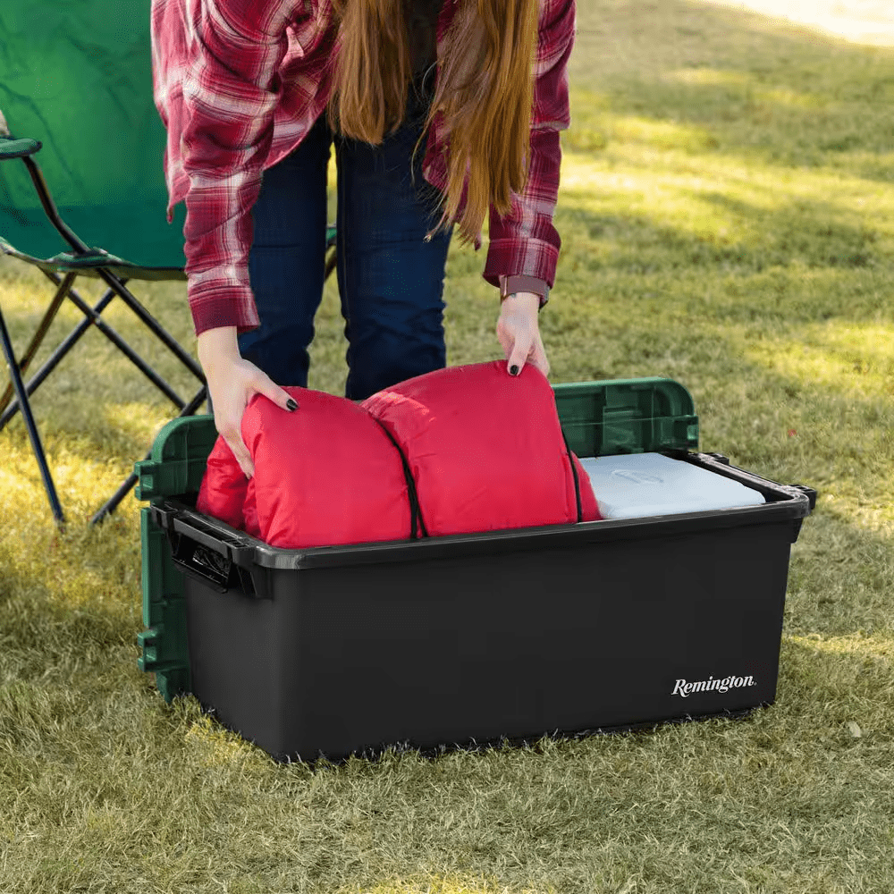 15 Gal. Remington Heavy Duty Trail Box, Stackable Storage Bin with Latching Lids, Black, (2-Pack) - Image 4