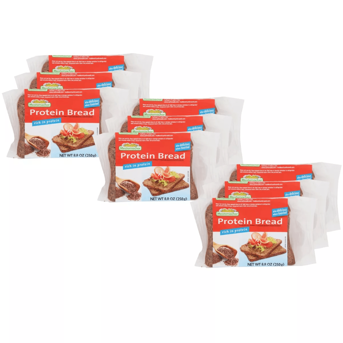 Mestemacher Protein Bread - Case of 9/8.8 Oz